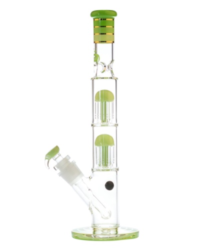 Grace Glass Big Cane Barrel Percolator Bong - Green image 2