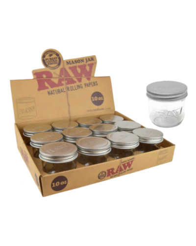 RAW Glass Mason Jar 10oz image 1