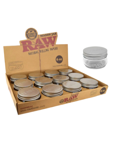 RAW Glass Mason Jar 6oz image 1